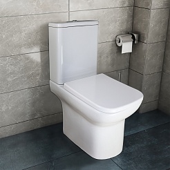 Azario Унитаз-компакт Alba AZ-8323 безободковый с бачком с сиденьем микролифт белый – фотография-2