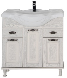 Aquanet Тумба с раковиной Тесса 85 жасмин/серебро – фотография-4