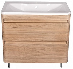 Style Line Тумба с раковиной напольная Атлантика 60, Люкс ясень перламутр, PLUS – фотография-1