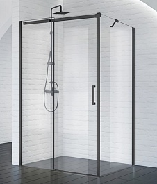 BelBagno Душевой уголок Acqua 140/90 ACQUA-AH-1-140/90-C-NERO стекло прозрачное – фотография-1