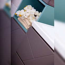 Бриклаер Мебель для ванной Кристалл 60 с открытым шкафчиком – фотография-7