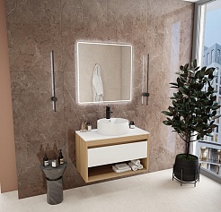 Teymi Тумба с раковиной Ritta 85 дуб эврика/белый матовый T60531 раковина T50104 – фотография-2