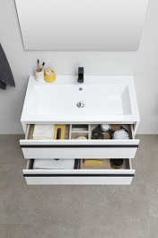 Aquanet Мебель для ванной Lino 90 подвесная белая матовая – фотография-12