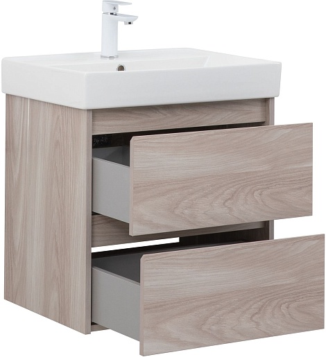 Aquanet Тумба под раковину Nova Lite 60 подвесная орех светлый – фотография-6