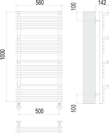 Terminus Полотенцесушитель водяной Вента люкс П20 500x1000 с полкой хром – фотография-3