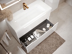 Jorno Тумба под раковину Puro 100 подвесная белая Pro.01.100/P/W/JR – фотография-5