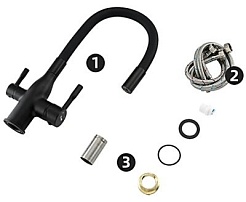 Frap Смеситель для кухни H69 F4396-6 черный – фотография-4