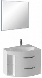De Aqua Мебель для ванной Трио Люкс New 80 R, зеркало Сильвер – фотография-1