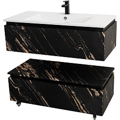 Cezares Тумба с раковиной Slider 100 с 2 ящиками подвесная чёрный фьюжн – фотография-4