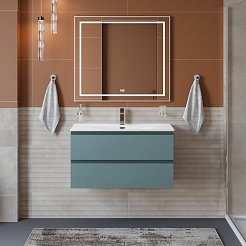 BelBagno Тумба под раковину Kraft 90 подвесная Голубой матовый – фотография-10