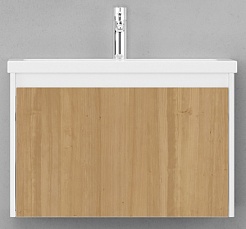 Velvex Мебель для ванной подвесная Klaufs 70 белая/дерево – фотография-2