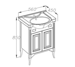 Opadiris Мебель для ванной "Глория 55" слоновая кость – фотография-2