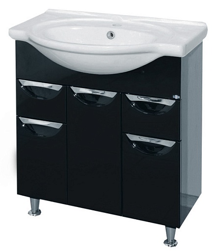 Misty Тумба с раковиной "Жасмин 76" черная – фото, картинка, фотография-1