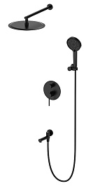 Oliveeka Душевой комплект Y OL-939017-MB черный матовый – фотография-1