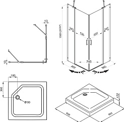 Triton Душевой уголок Тау-Блэк 90/90 Щ0000054038 – фотография-2