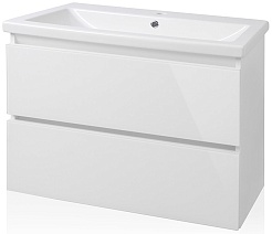 Style Line Тумба для умывальника Даймонд 80 Люкс белая, PLUS – фотография-1