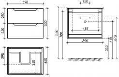 Sancos Тумба с раковиной Norma 2.0 60 белый глянец раковина Element 61 CN7001 – фотография-3