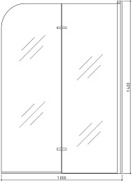 Teymi Шторка на ванну Anni 100x140 профиль черный матовый стекло тонированное – фотография-12