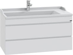 СанТа Мебель для ванной Марс 100 2 ящика подвесная белая – фотография-4