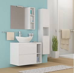 Mixline Мебель для ванной Аврора 60 белая со столешницей – фотография-5