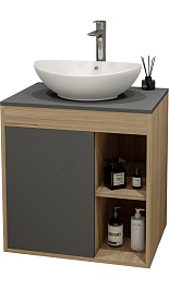 Teymi Тумба с раковиной Nura 70 дуб эврика/графит матовый T60530 раковина T50503 – фотография-1