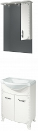 Какса-а Мебель для ванной Классик-Д 65 белый/серебро, подсветка – фотография-1