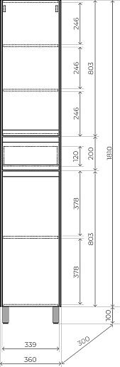 Style Line Шкаф пенал Лима 36 белый матовый – фотография-6
