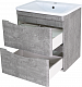 Misty Мебель для ванной Атлантик 70 R 2 ящика подвесная серый камень – фотография-16