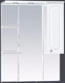Misty Зеркальный шкаф Александра 75 R белый металлик – фотография-1