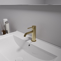 Oliveeka Смеситель для раковины Y OL-88139017-BG золотой матовый – фотография-2