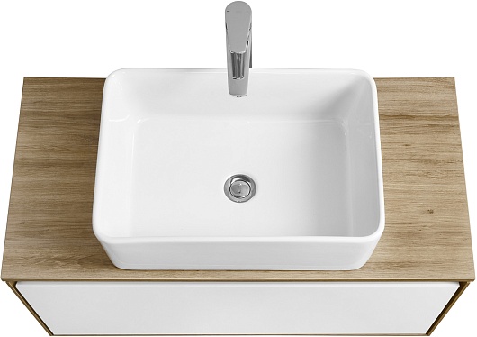 Акватон Мебель для ванной Либерти 90 Mila 50 белая/дуб эльвезия – картинка-3