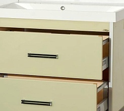 Misty Тумба с раковиной Джулия QVATRO 105 подвесная бежевая Beidge – фотография-6