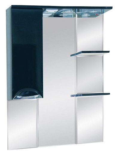 Misty Зеркальный шкаф Жасмин 75 L черный, эмаль – фото, картинка, фотография-1