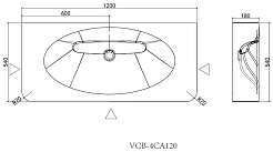 Vincea Раковина мебельная Caprise 120 VCB-4CA120MWLG белая/светло-серая матовая – фотография-4