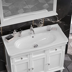 Opadiris Зеркало для ванной Кантара 105 белое матовое – фотография-3