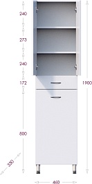 Onika Шкаф пенал Модерн 46 с б/к белый – фотография-6