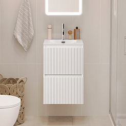 BelBagno Тумба с раковиной Uno mini 40 подвесная Bianco Opaco с раковиной BB-8099-3-40 – фотография-15