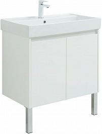 Aquanet Мебель для ванной Nova Lite 75 2 дверцы подвесная белая глянцевая – фотография-12