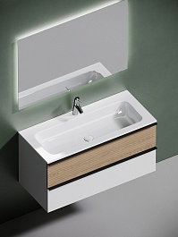 Sancos Тумба под раковину Delta 100 дуб светлый/белый – фотография-5