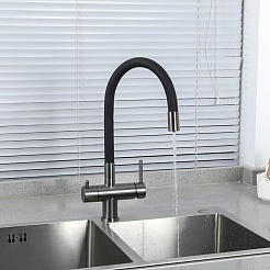 Gappo Смеситель для кухни G4398-39 оружейная сталь – фотография-5