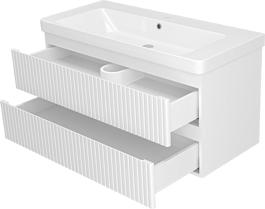 Brevita Тумба под раковину Victory 105 подвесная белая – фотография-4