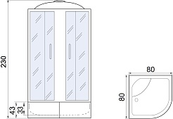 Мономах Душевая кабина 80x80 XL 80/43 С МЗ – фотография-15