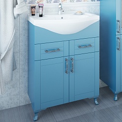 Sanflor Тумба под раковину Глория 65 голубая матовая – фотография-3