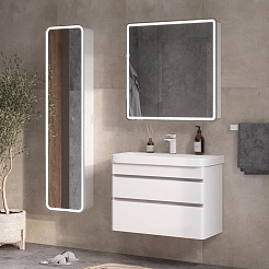 Equil Зеркальный шкаф Soldi 80 белый софт – фотография-9