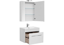 Aquanet Тумба с раковиной Августа 75 белая – фотография-3