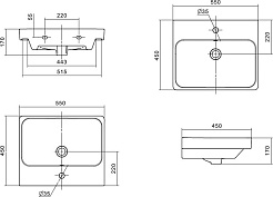 Onika Тумба с раковиной Балтика-Квадро Black 55 напольная белая – фотография-11