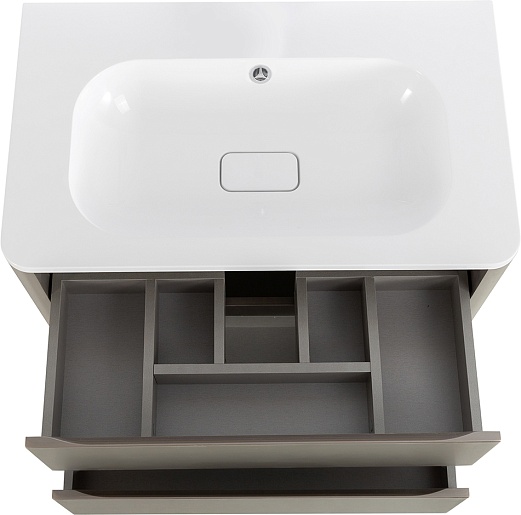 Cezares Тумба с раковиной без отверстия под смеситель Relax 80 подвесная сатин – фотография-4