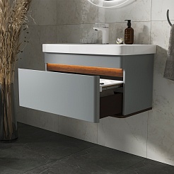 Equil Тумба под раковину Elegante 80 1 ящик подвесная мэйджик/дуб голиано – фотография-11