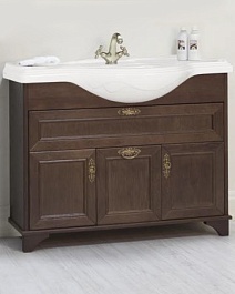 Акватон Тумба под раковину Идель 105 дуб шоколадный – фотография-1