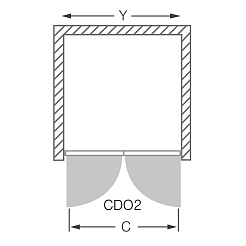 Roltechnik Душевая дверь двойная "CDO2 900" transparent – фотография-2